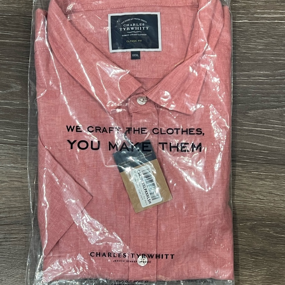 *Make Offer* Men’s Charles Trywhitt pure linen short sleeve shirt - BRAND NEW